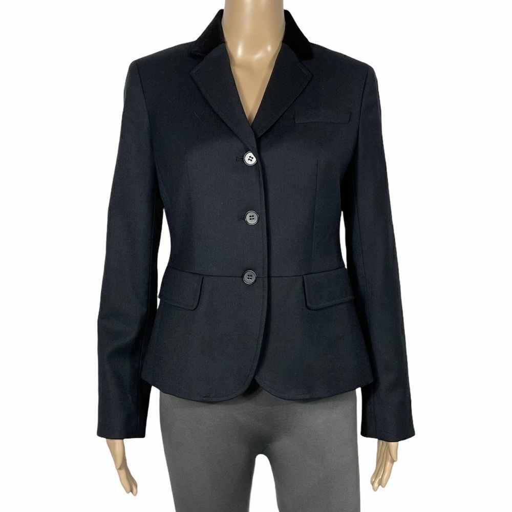 Talbots Black Button Up Blazer Jacket - image 1